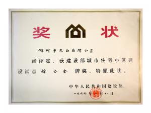 全國城市住宅小區(qū)建設試點綜合金牌獎——東白魚潭小區(qū)